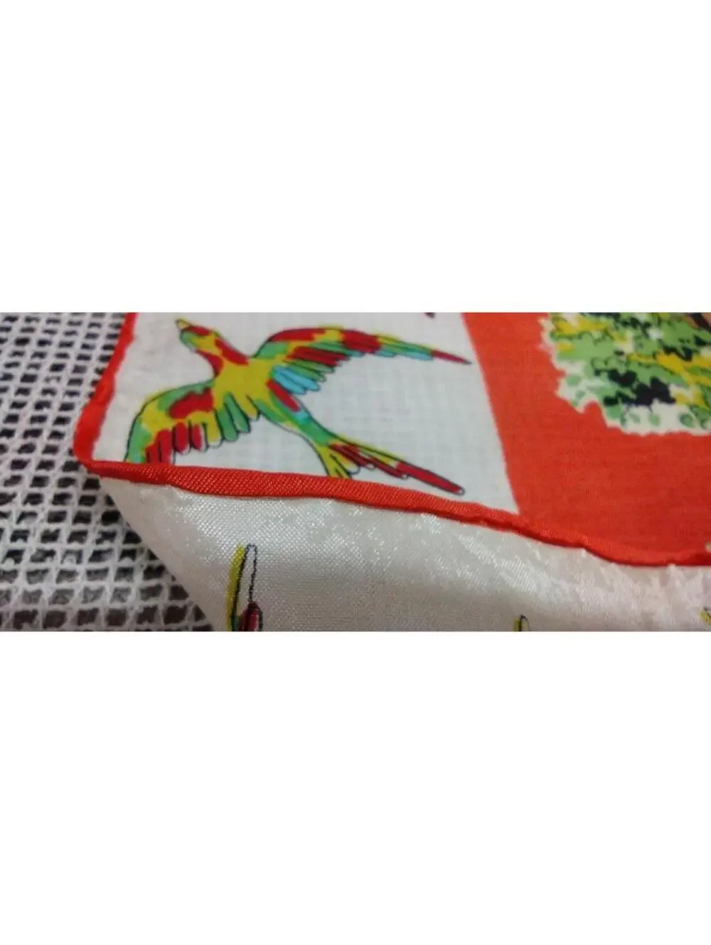 40s 30s California Missions Scarf Birds SAN JUAN CAPISTRANO 1930s MULTICOLOR ART